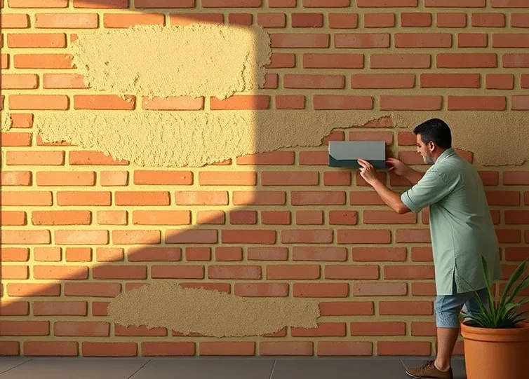 Application d'un enduit décoratif à la lisseuse sur un mur