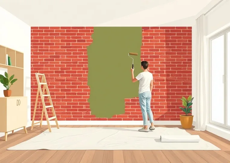 Peintre appliquant la peinture au rouleau sur un mur de salon